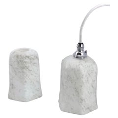 Antique Ceiling Lights Circa 1920, White Glass With Veins Like Marble, Series Available