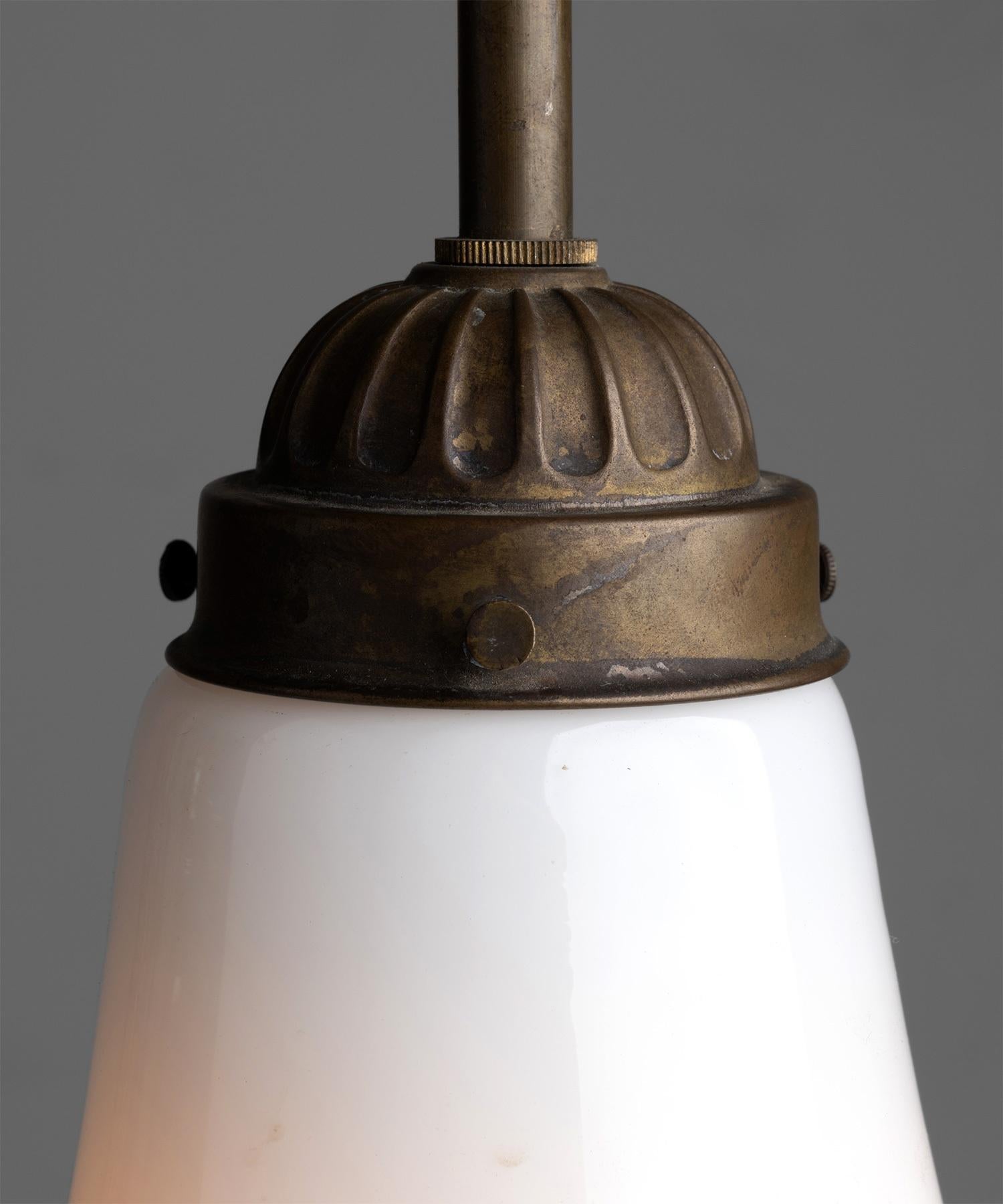 Brass Ceiling Mount Luzette Pendant by Peter Behrens, Germany circa 1920