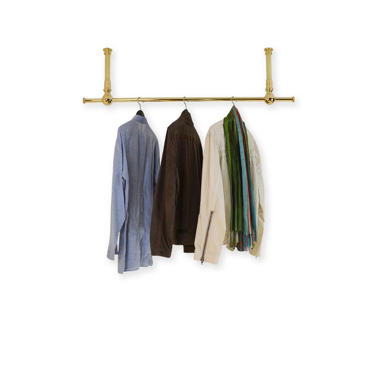 Ceiling Mounted Clothes Rail With Double Fixing Points, Solid Brass For ...