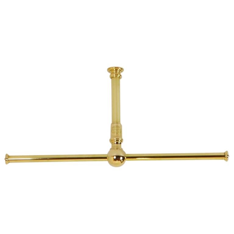 Ceiling Mounted Clothes Rail with Single Fixing Point, Solid Brass For Sale