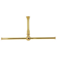 Ceiling Mounted Clothes Rail with Single Fixing Point, Solid Brass