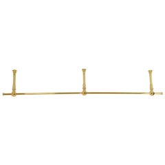 Ceiling Mounted Clothes Rail with Triple Fixing Points, Solid Brass