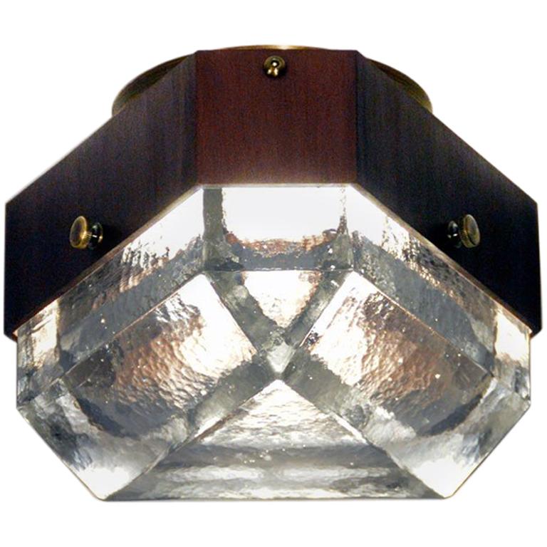 Vega Ceiling Mount in Cast Glass by Matthew Fairbank For Sale
