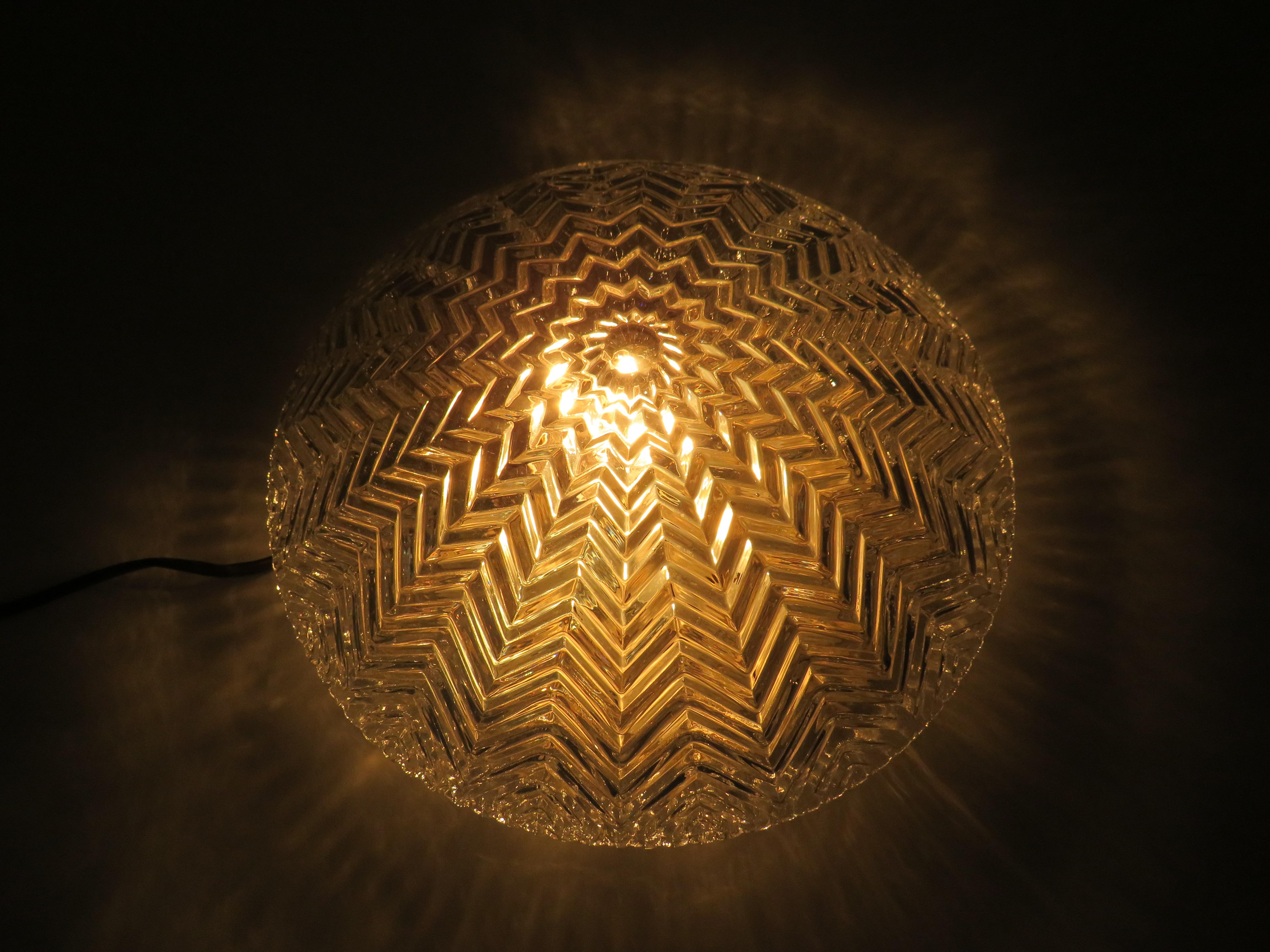 Mid-20th Century Ceiling or Wall Lamp by Glashütte Limburg, Germany 1960-1970 'Old Store Stock' For Sale