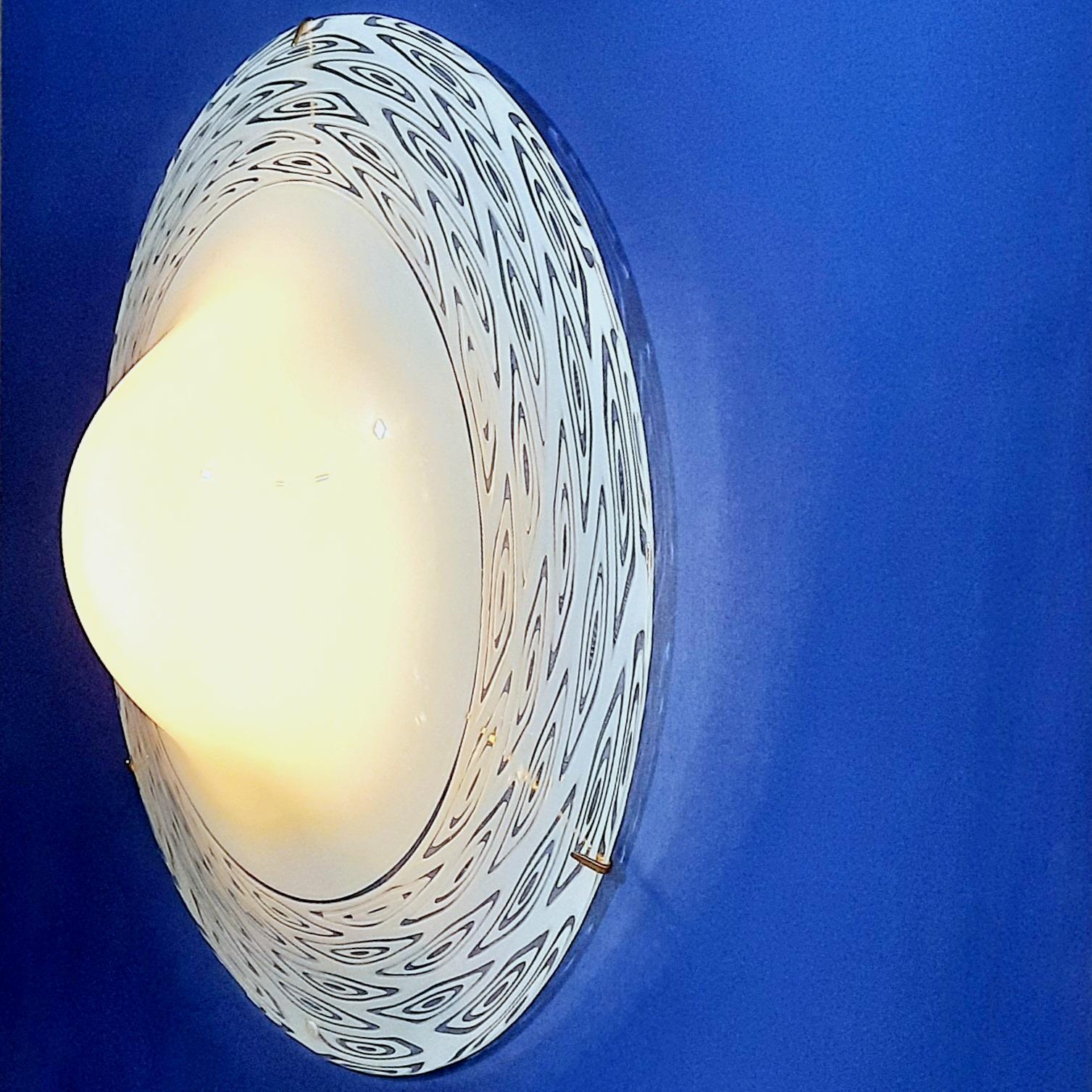 Blown Glass Ceiling or wall light, large dome, La Murrina, Murano, Circa 1970 For Sale