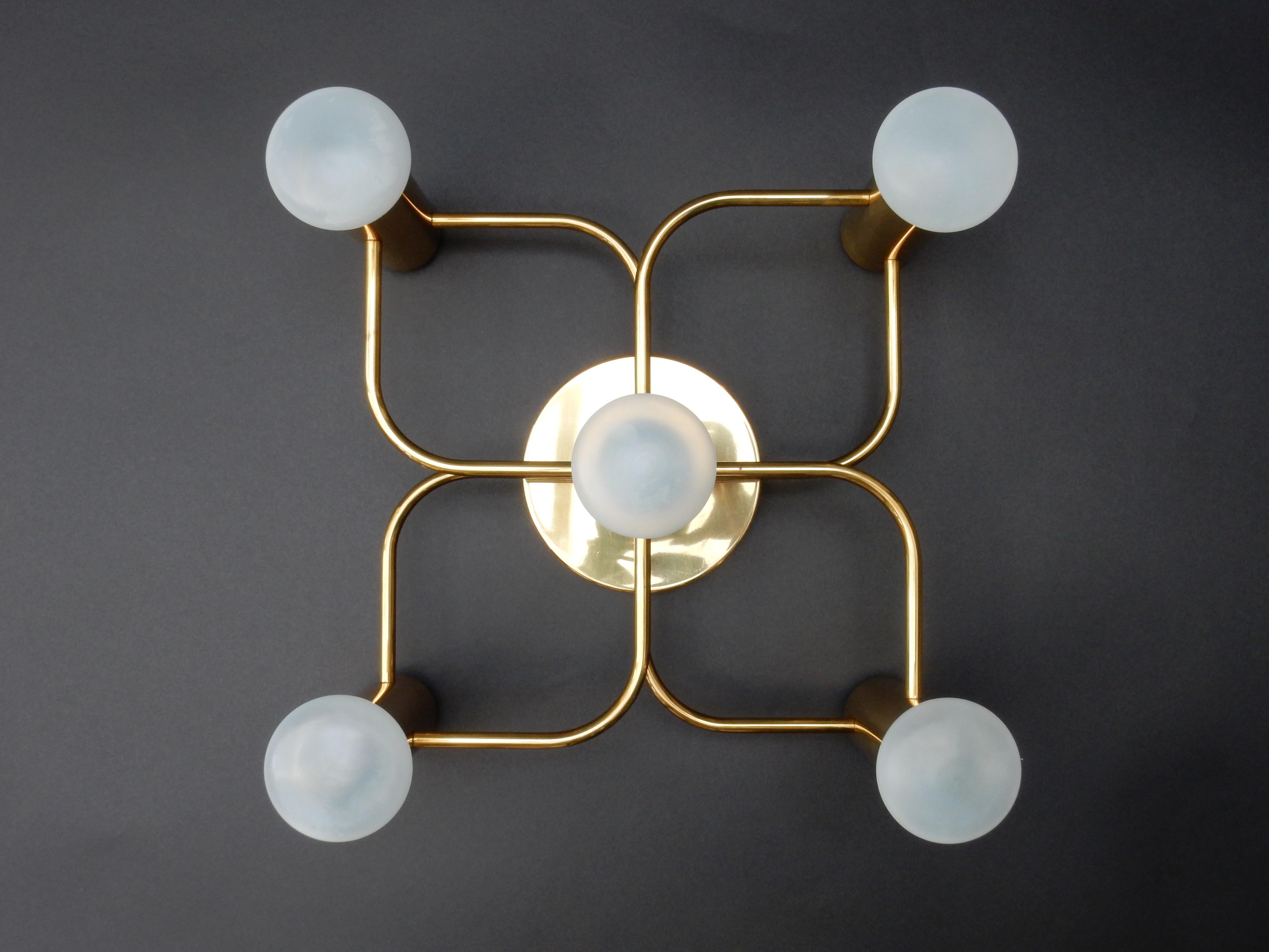 Mid-20th Century Ceiling or Wall Light Mount Chandelier by Leola, 1960s