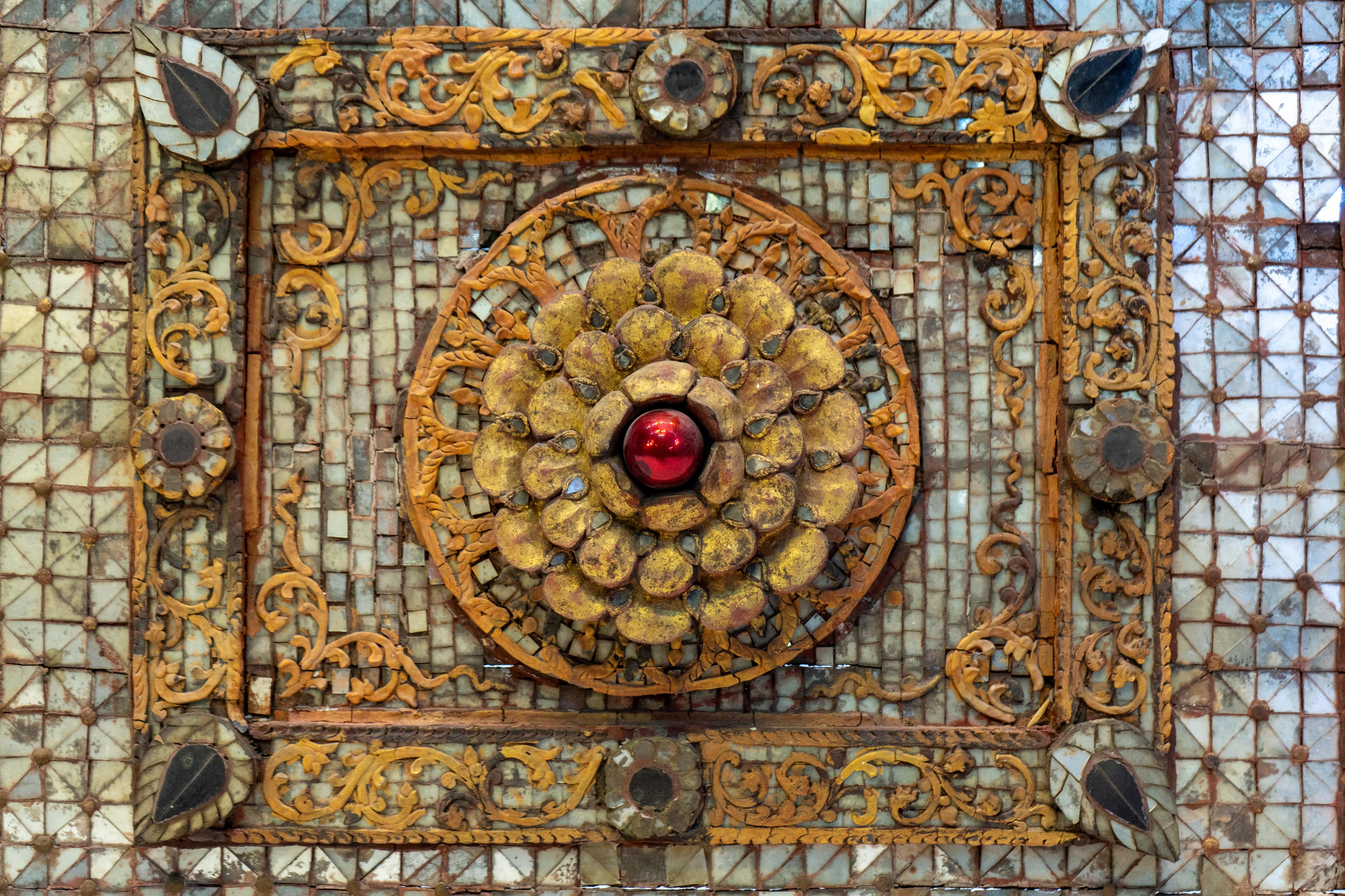 Ceiling Panel with Colored Glass Tesserae Design In Good Condition For Sale In Chicago, IL