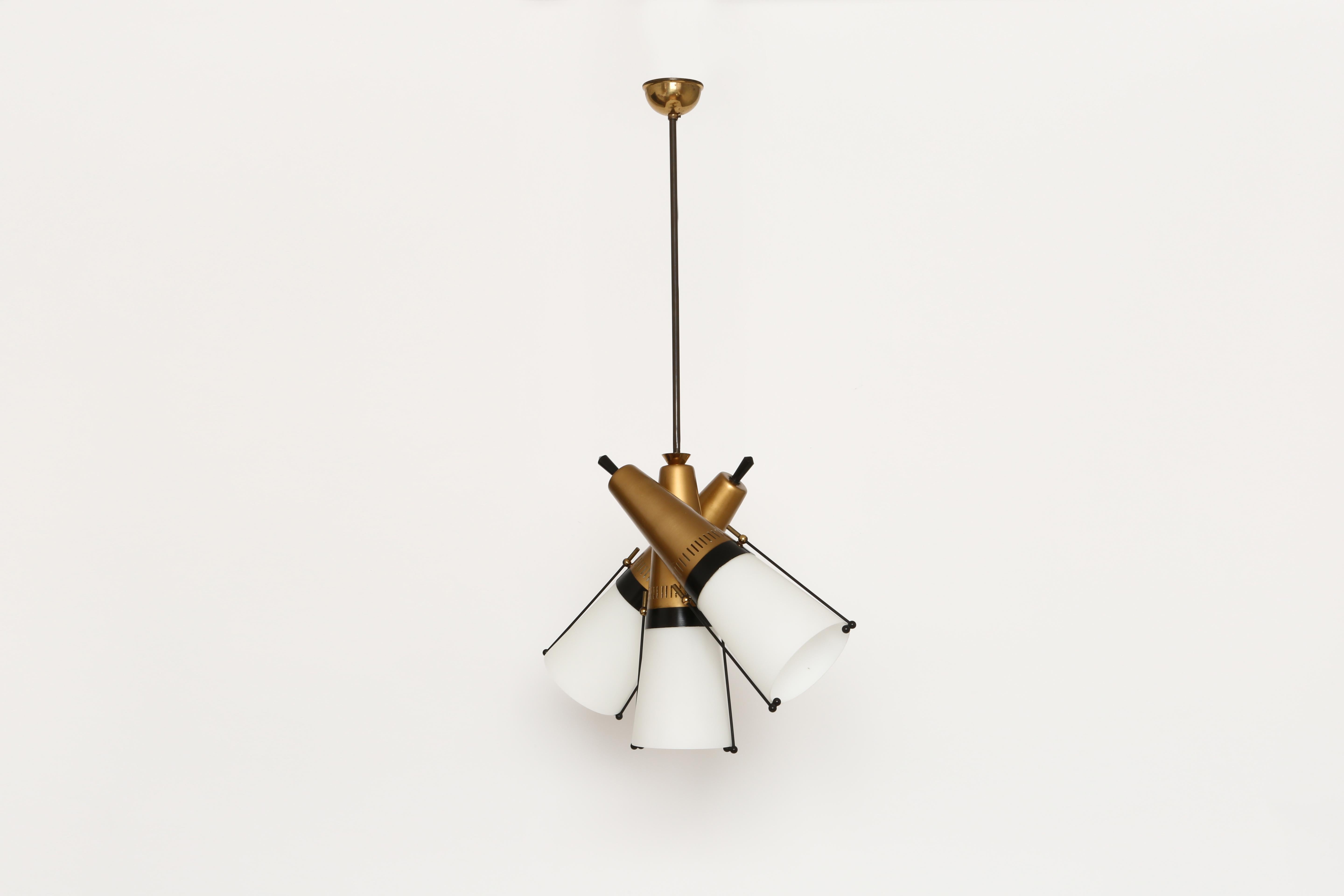 Italian Ceiling Pendant by Lamperti For Sale