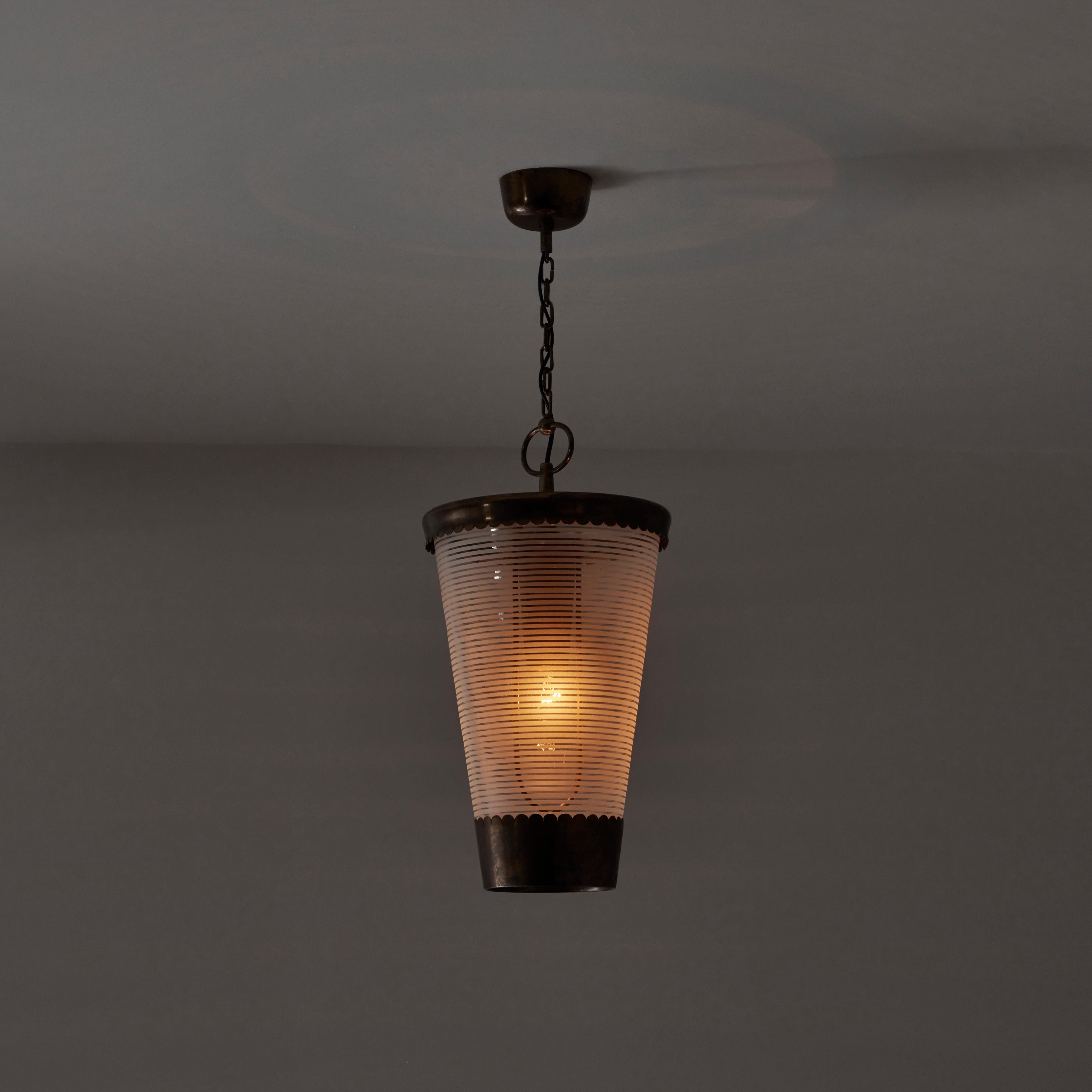Brass Ceiling Pendant by Pietro Chiesa for Fontana Arte