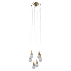 Ceiling Pendant in Brass and Opal Glass by Harald Notini for Böhlmarks, 1950s