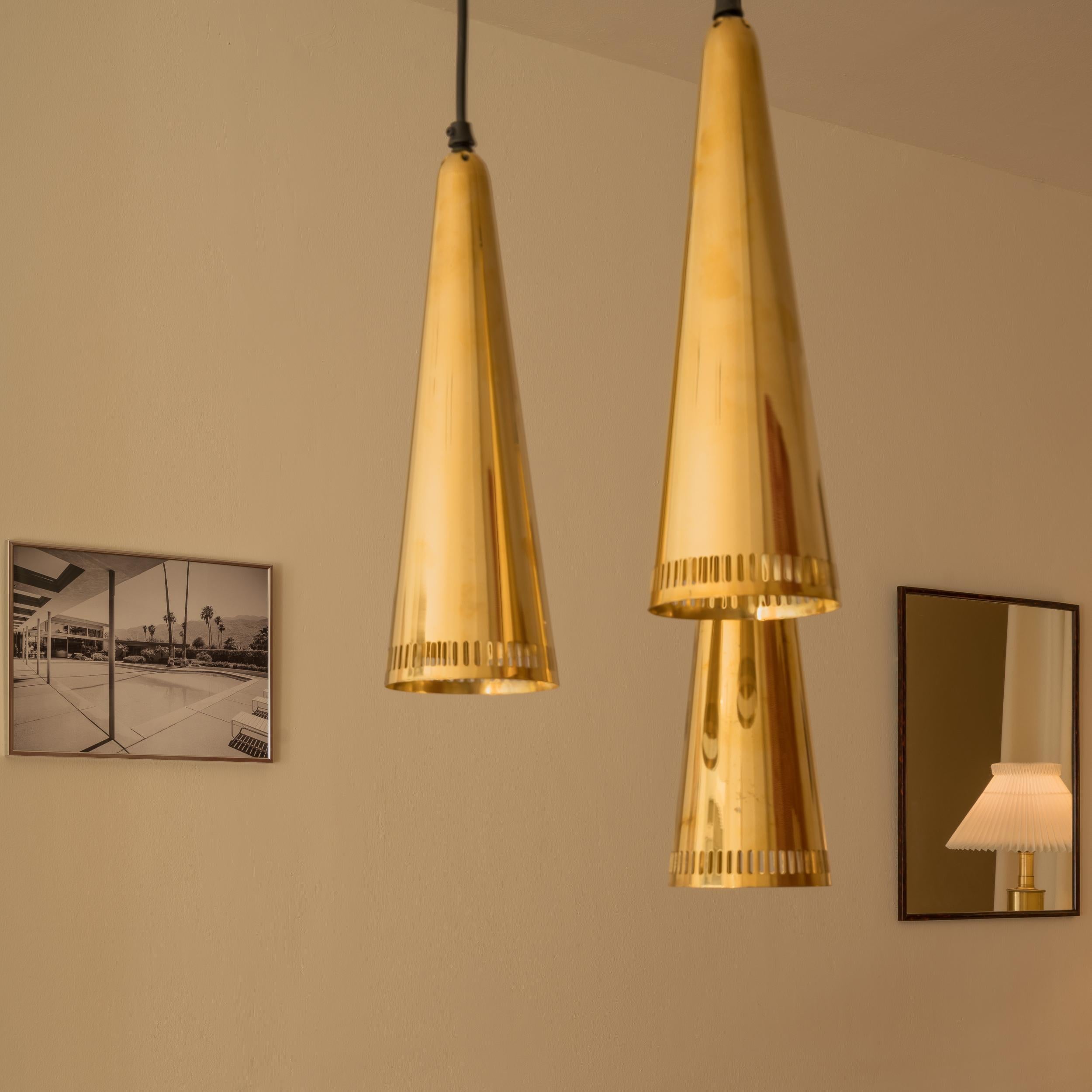 Brass Ceiling pendant “K2-48” by Mauri Almari for Idman For Sale