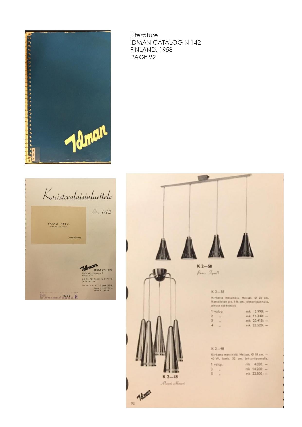 Ceiling pendant “K2-48” by Mauri Almari for Idman For Sale 2