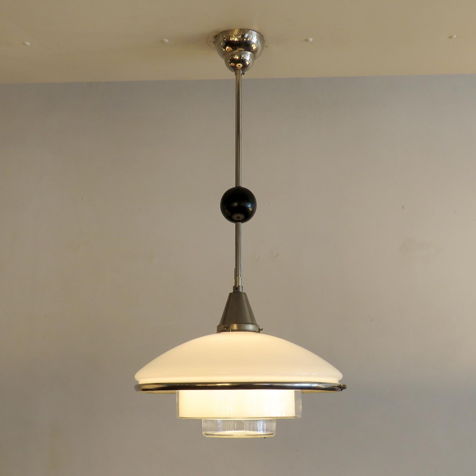 Glass Ceiling Pendant Light 'P4' by Otto Müller, 1930