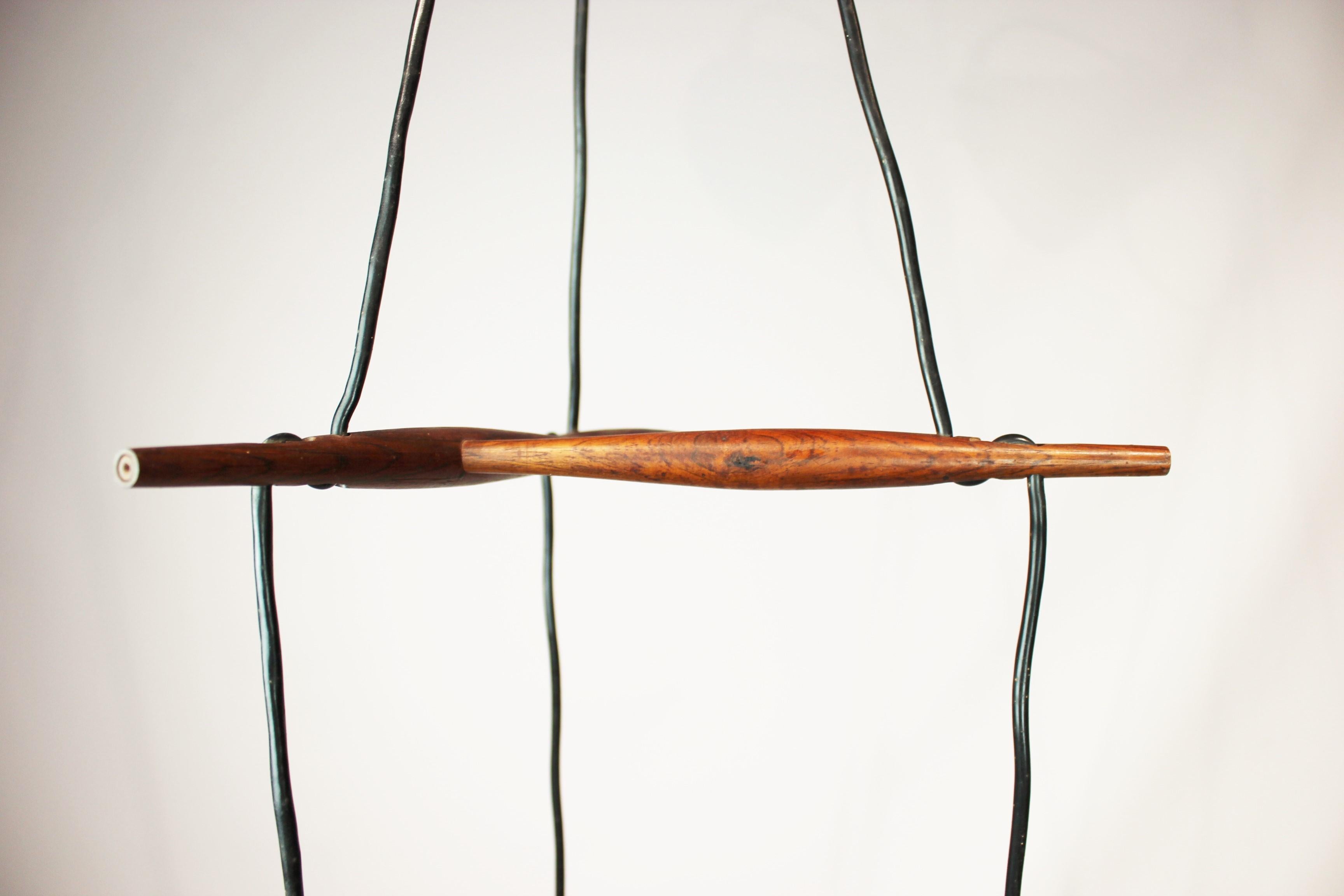 Ceiling Pendant of Copper and Rosewood of Danish Design from the 1960s In Good Condition In Lejre, DK