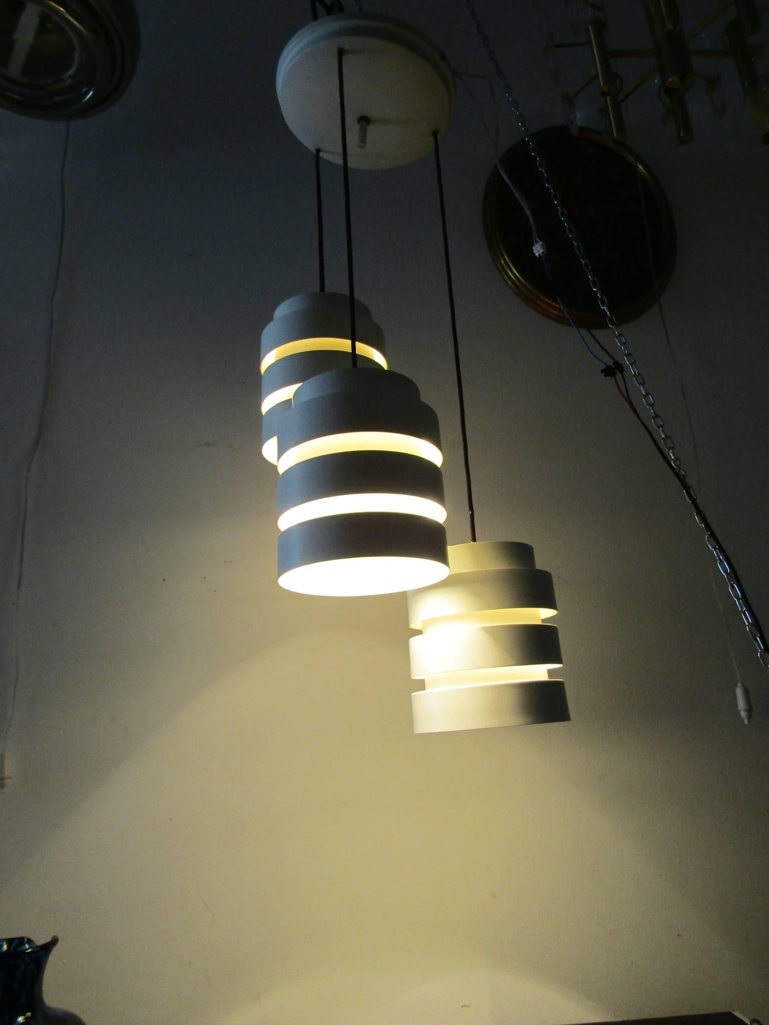 midcentury Ceiling Pendant with Three Lights, Italy, 1970 In Excellent Condition In Palermo, Italia