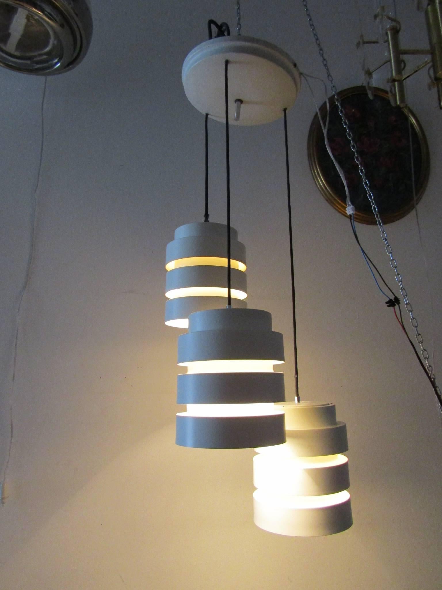 Late 20th Century midcentury Ceiling Pendant with Three Lights, Italy, 1970