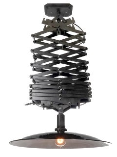 Ceiling Pull-Down Scissor Lamp – 20 inch Porcelain Shade