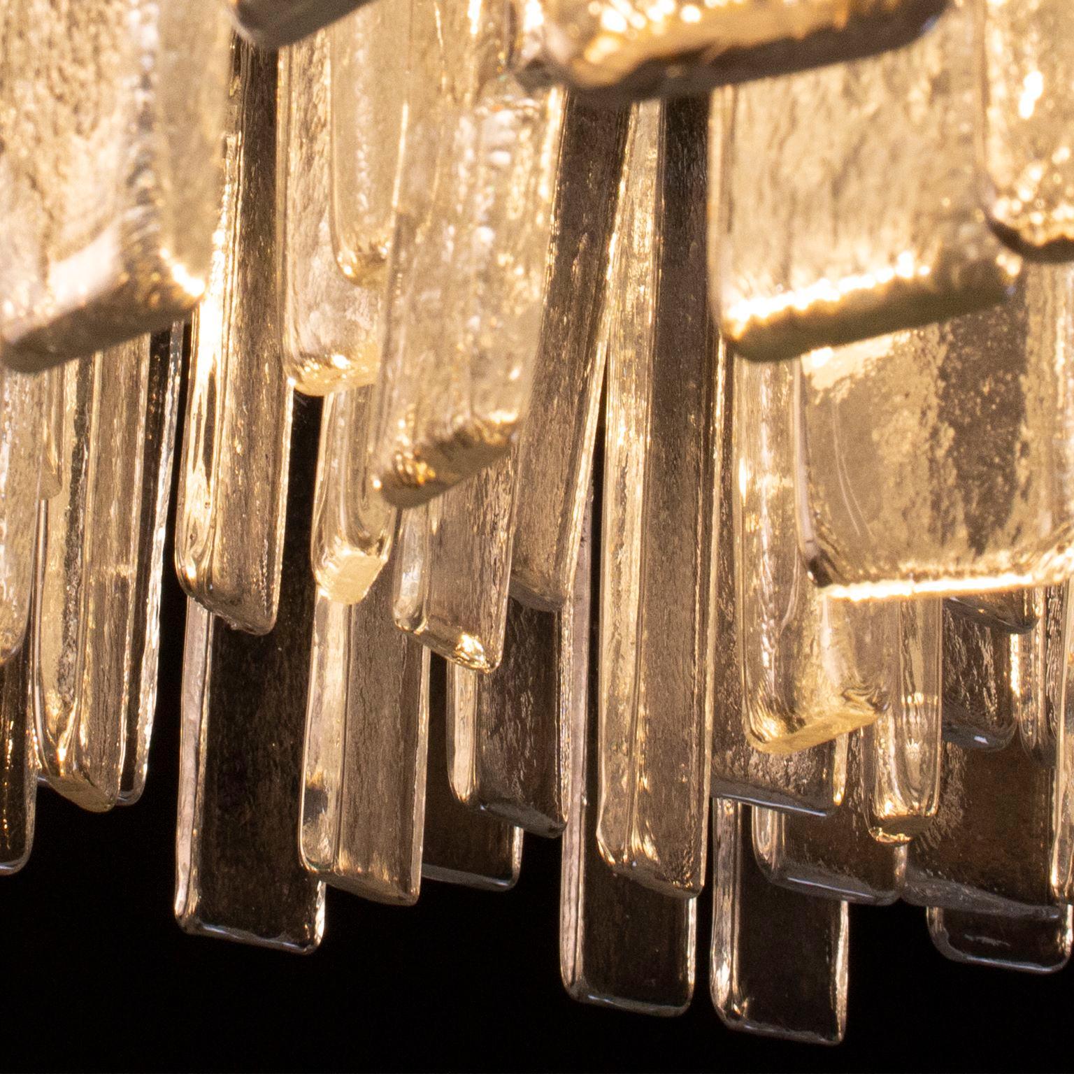 Runde Deckenleuchte aus klarem Muranoglas, gebürstete Bronze von Multiforme im Zustand „Neu“ im Angebot in Trebaseleghe, IT