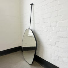 Roca Ceiling Suspended Freeform Mirror with Minimalist Black Frame