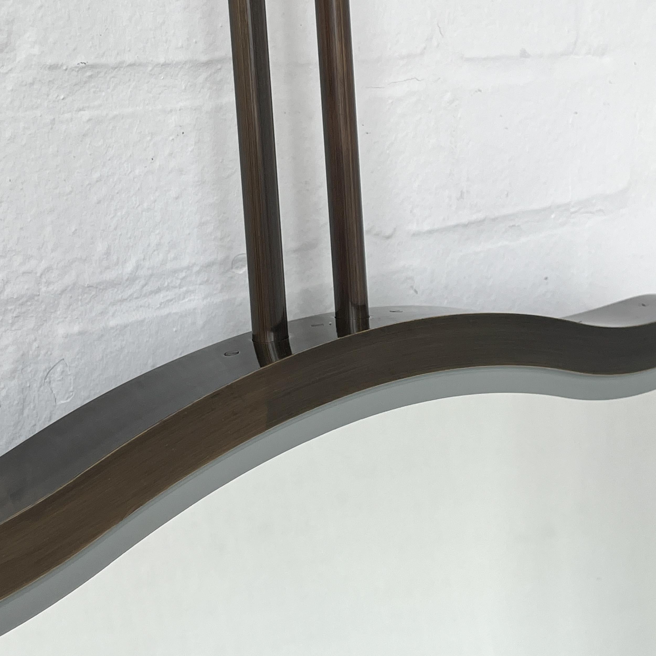 Miroir lumineux suspendu au plafond, cadre patine bronze, 2 bras, Vintage N.4 en vente 1