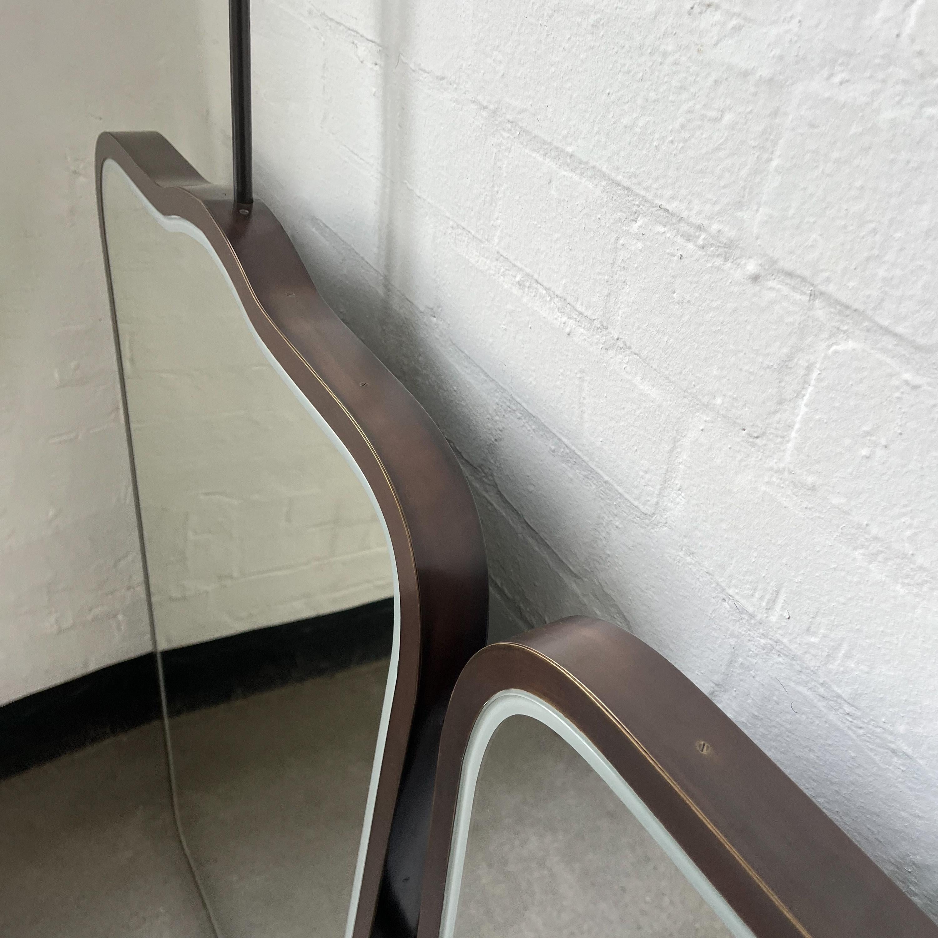 Deckenspiegel, Hängeleuchte, beleuchtet, mit Bronze-Patina-Rahmen, Vintage-Vintage, vier Stück (Moderne der Mitte des Jahrhunderts) im Angebot