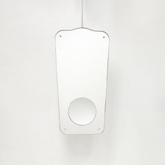 Ceiling Suspended Magnifying Mirror with Nickel Plated Frame, Vintage N.4