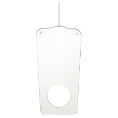 Ceiling Suspended Magnifying Mirror with Nickel Plated Frame, Vintage N.4