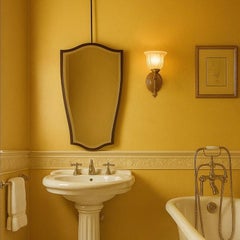 Von der Decke abgehängter Vintage N.7 Freiform-Spiegel mit Bronze-Patina-Rahmen