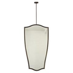Ceiling Suspended Vintage N.7 Freeform Bevelled Mirror with Bronze Patina Frame