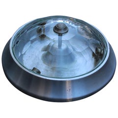 Plafoniera a parete in alluminio con vetro diamantato Lumi Milano Midcentury Italian Design