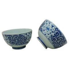Celadon and Blue Vintage Decorative Bowls