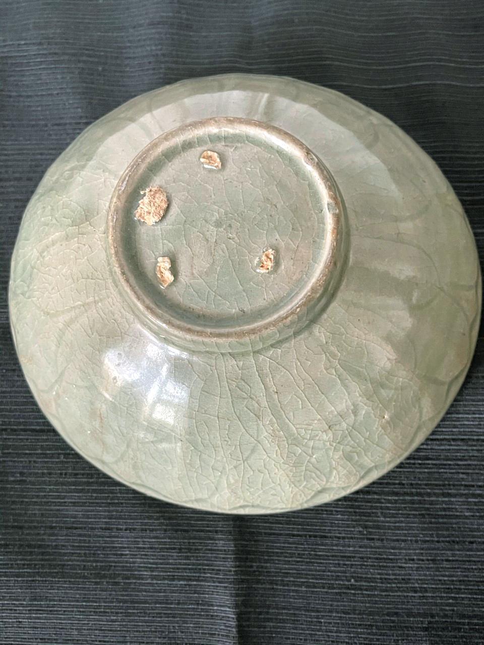 18th Century and Earlier Celadon Ceramic Lotus Bowl Korean Goryeo Dynasty