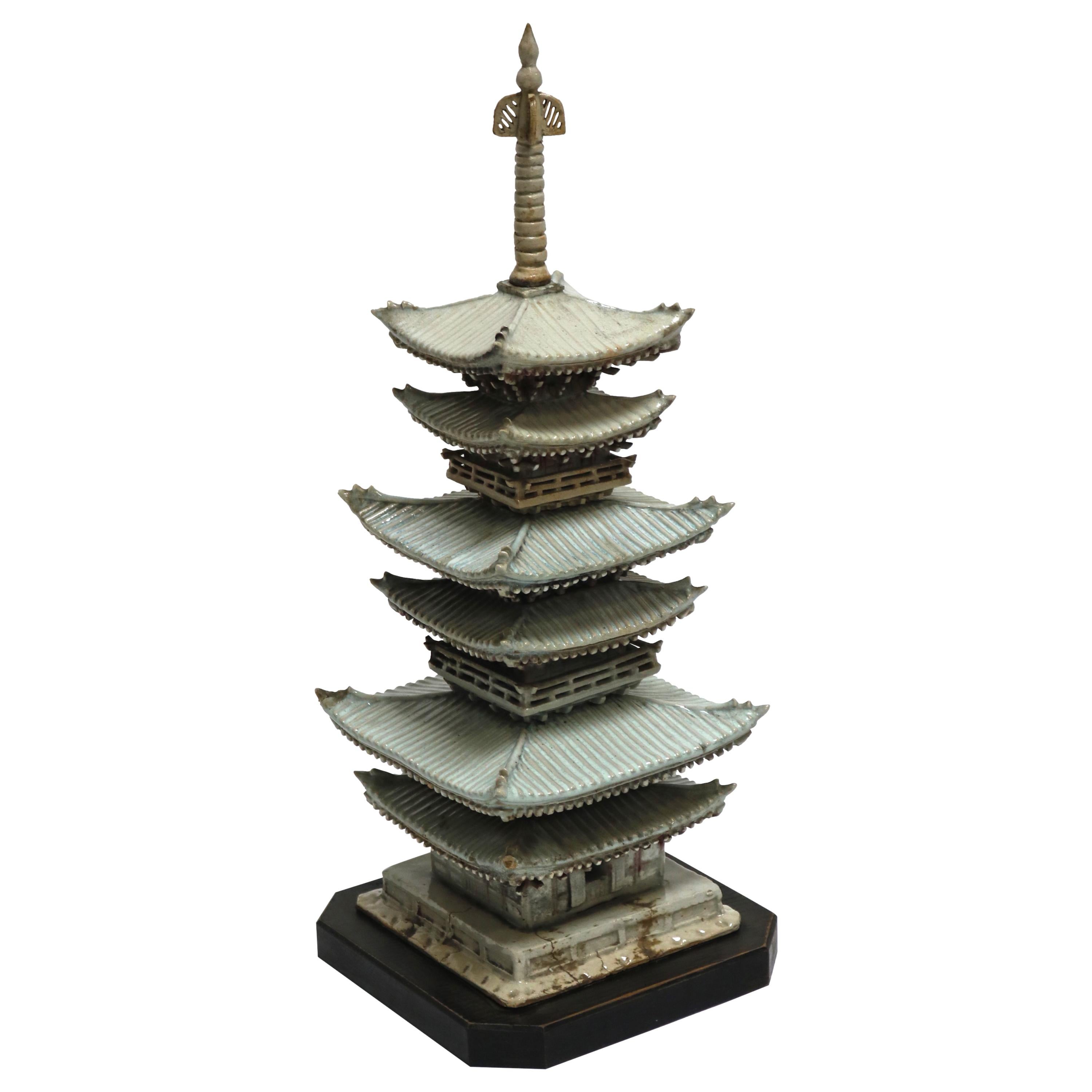 Celadon Ceramic Pagoda from Japan, 18th Century For Sale