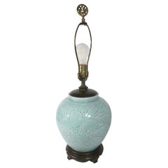 Celadon Ceramic Table Lamp by Frederick Cooper Circa 1960's