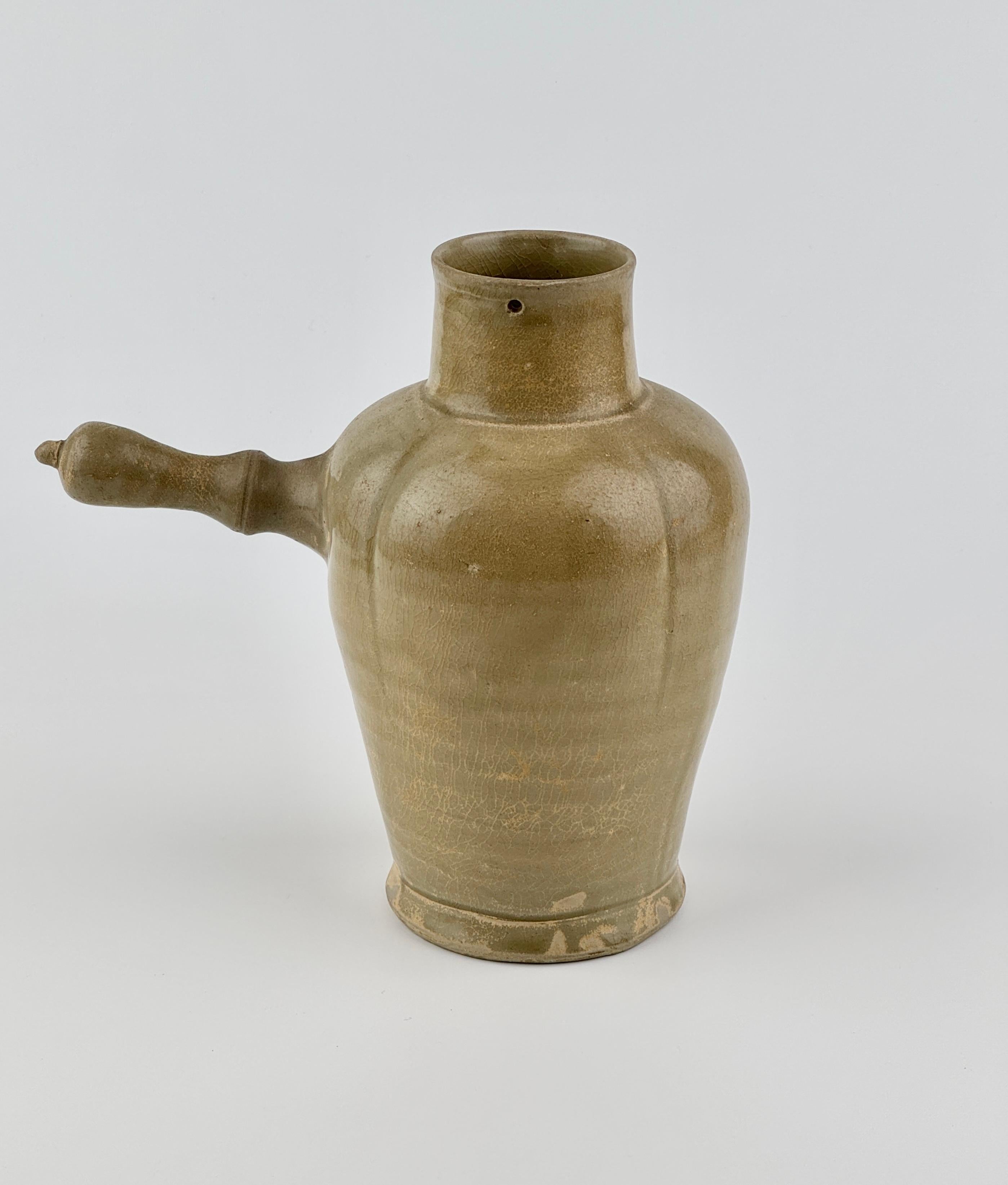 Celadon Ewer with Straight Handle, Tang to Northern Song Dynasty For Sale 5