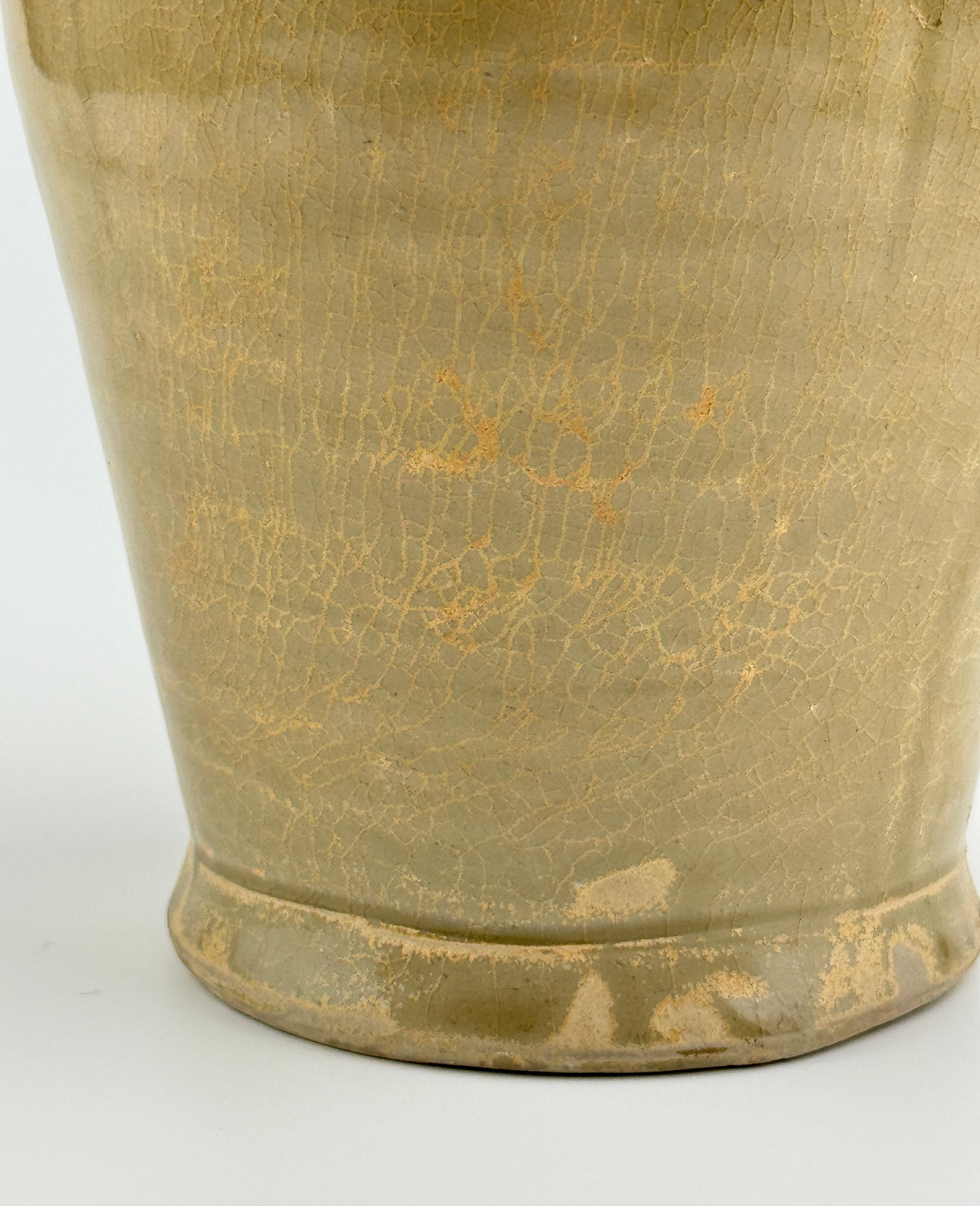 18th Century and Earlier Celadon Ewer with Straight Handle, Tang to Northern Song Dynasty For Sale