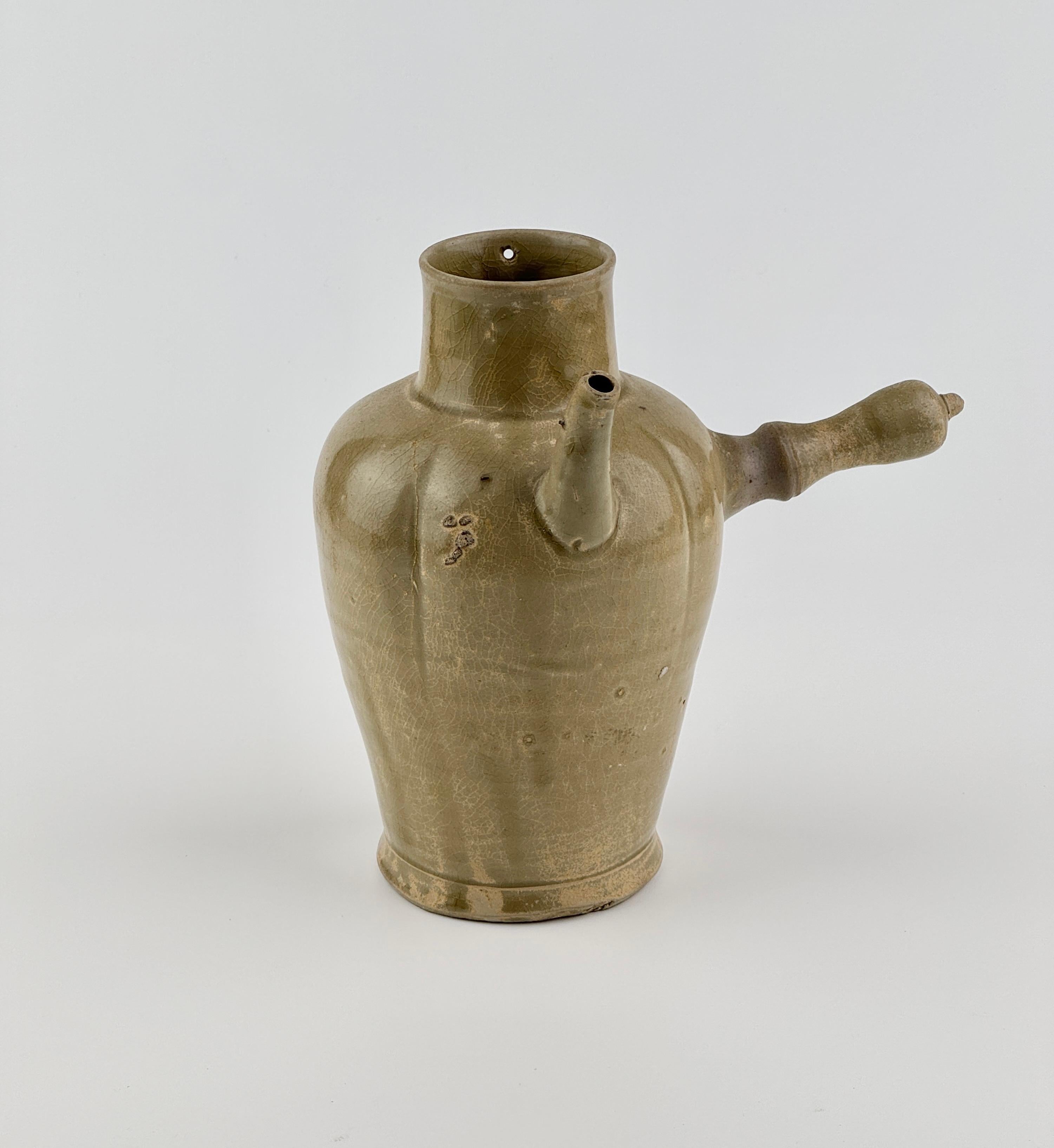Celadon Ewer with Straight Handle, Tang to Northern Song Dynasty For Sale 2