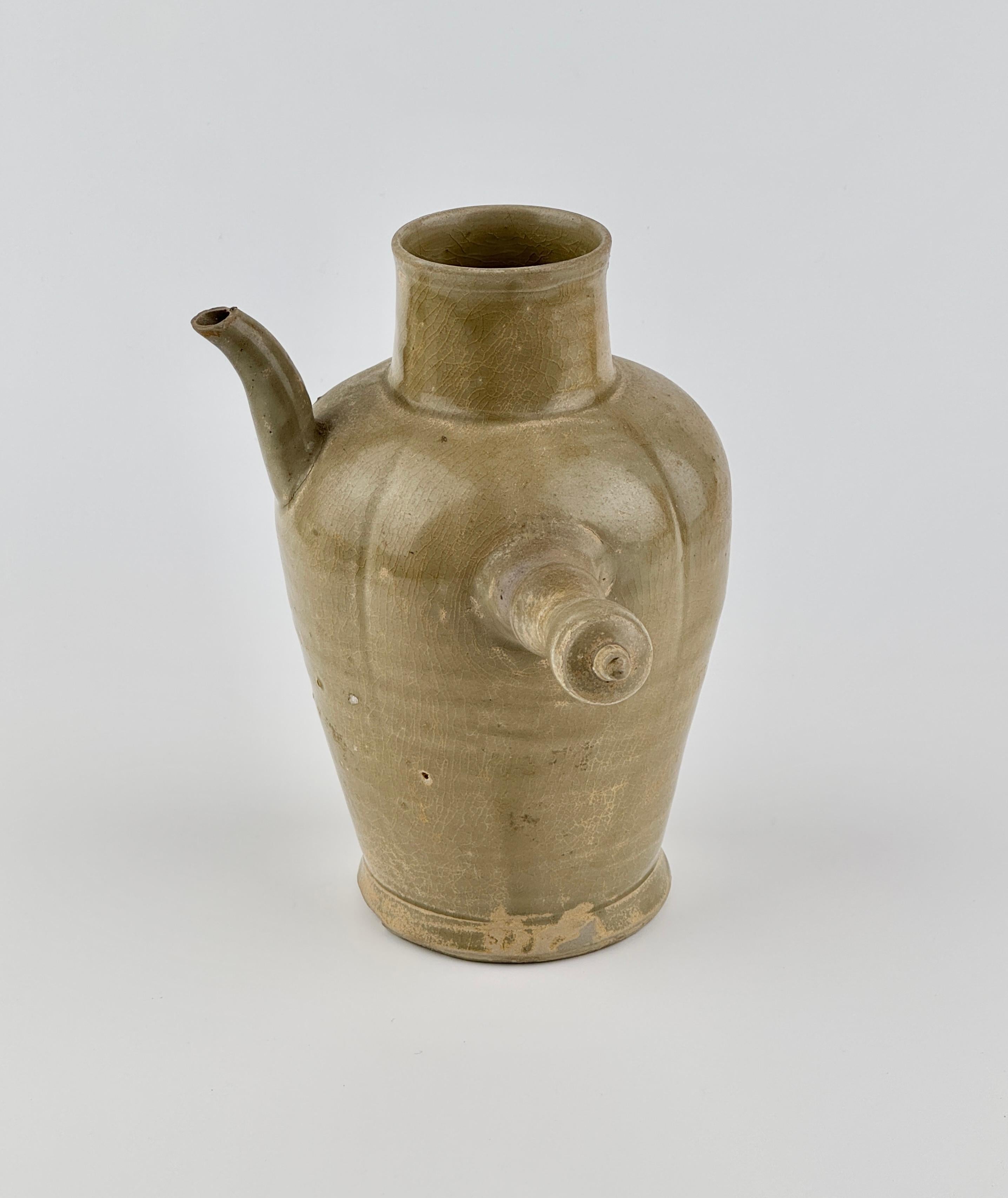 Celadon Ewer with Straight Handle, Tang to Northern Song Dynasty For Sale 3