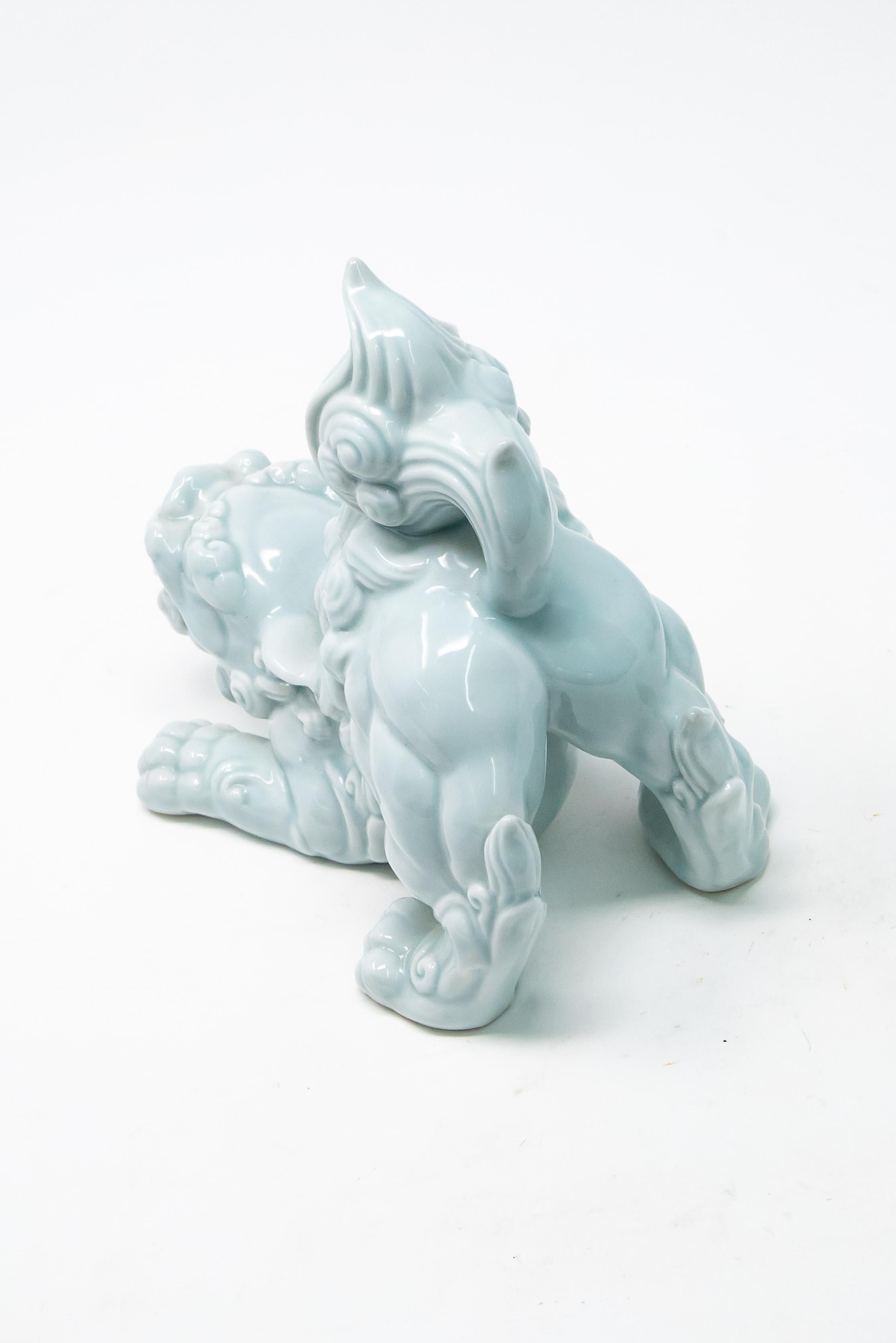 Chinoiserie Celadon Foo Dogs, Andrea by Sadek