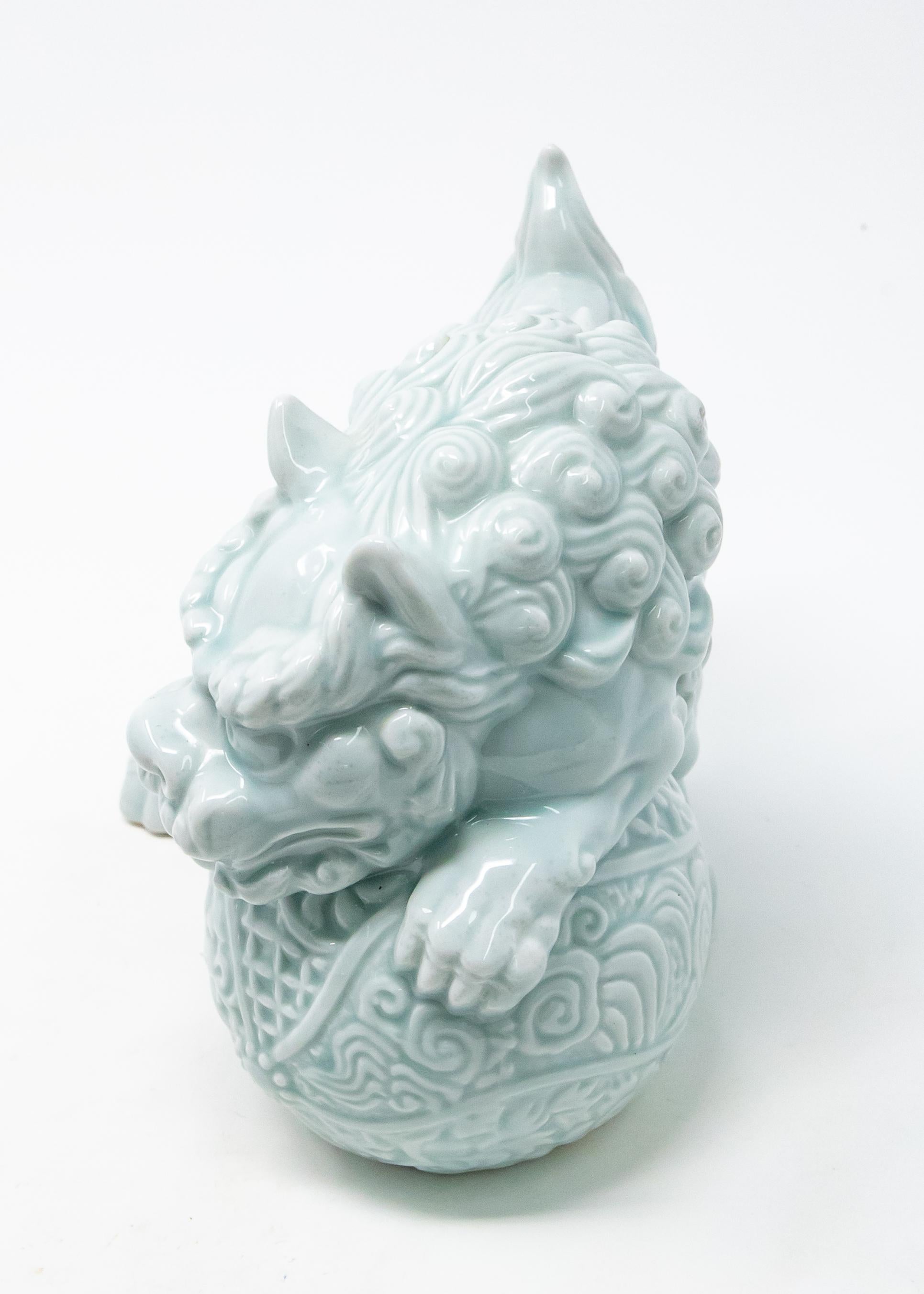 Celadon Foo Dogs, Andrea by Sadek In Good Condition In Cookeville, TN