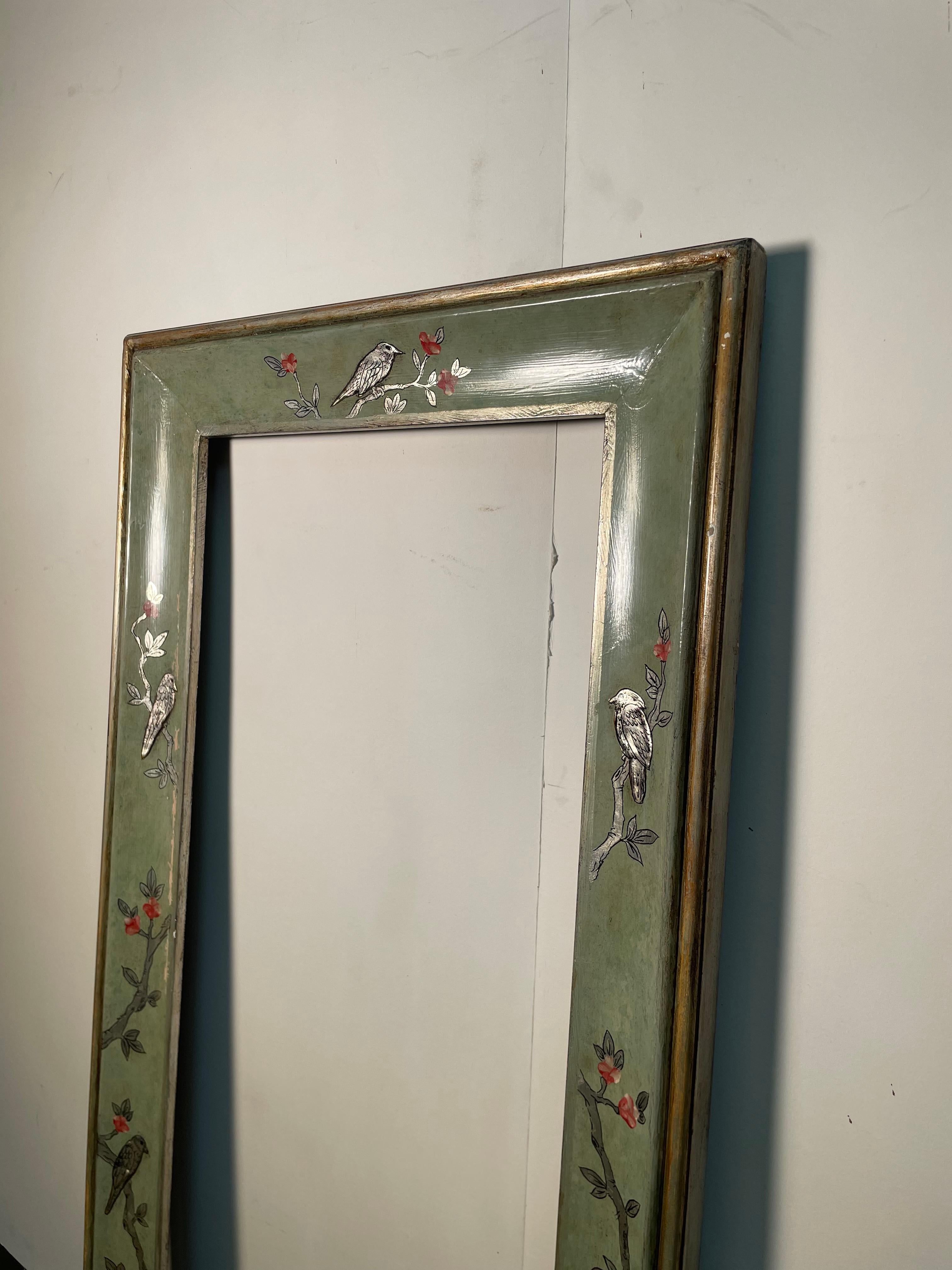 Celadon Frame with Birds In Excellent Condition For Sale In Los Angeles, CA