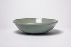 Celadon glazed ceramic dish by François Eve, circa 1980.