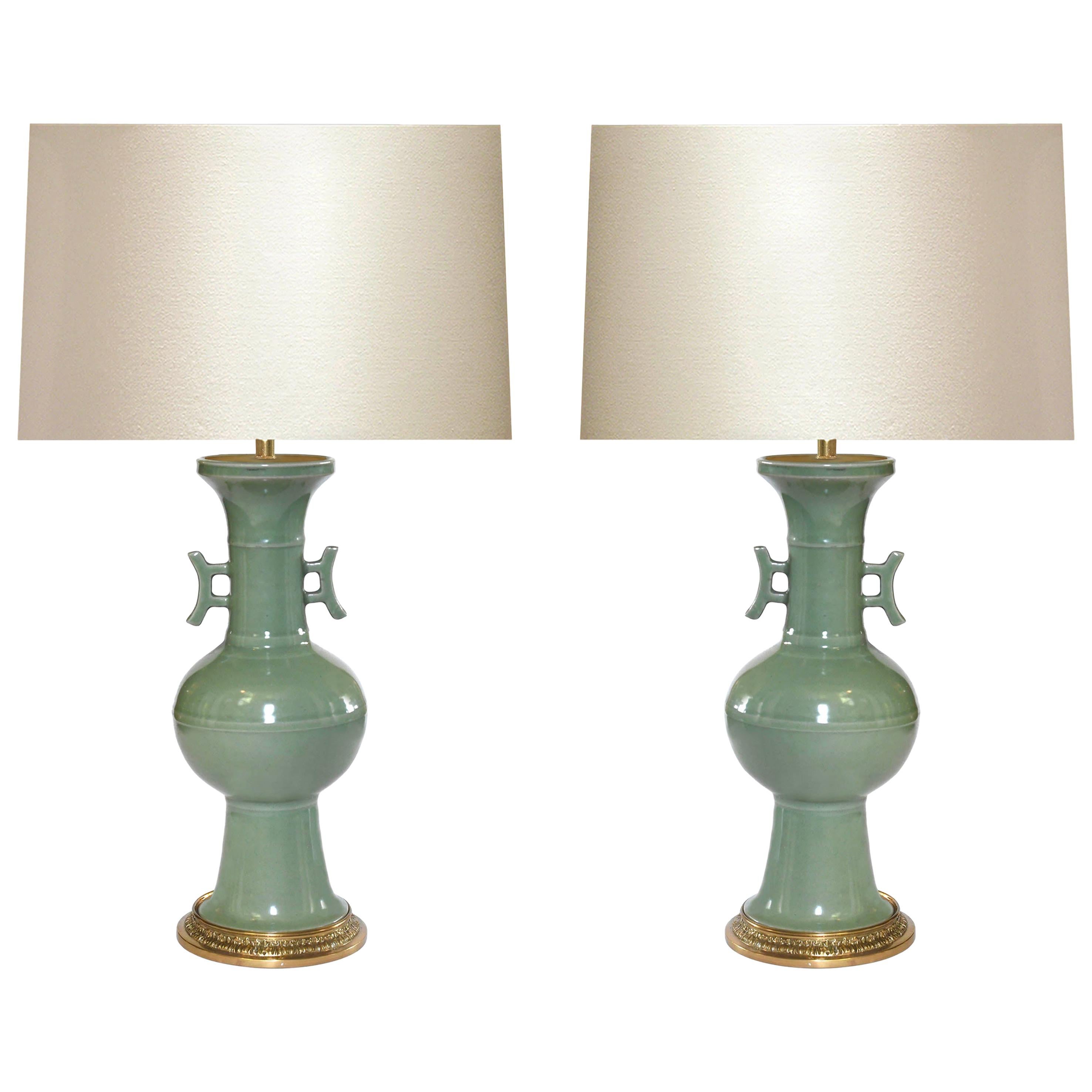 Celadon Glazed Porcelain Lamps