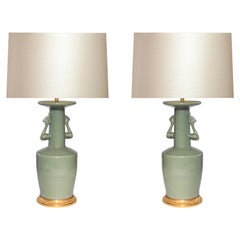 Celadon Glazed Porcelain Lamps