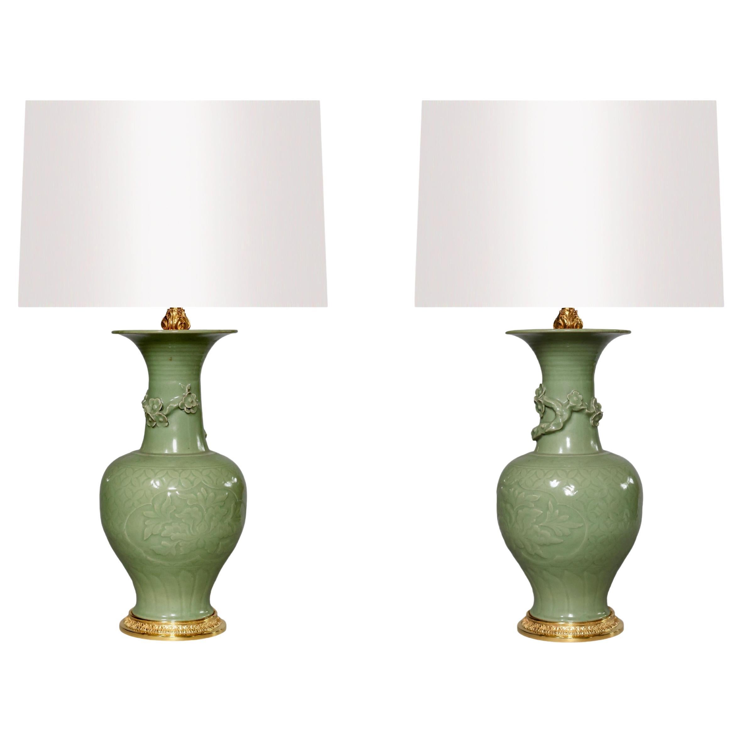 Celadon Glazed Porcelain Lamps