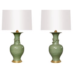 Celadon Glazed Porcelain Lamps