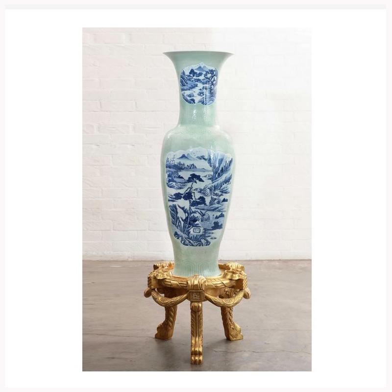 Chinese Celadon Glazed Porcelain Vase 