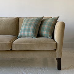 Celadon Green and Grey Plaid Madras Pillow