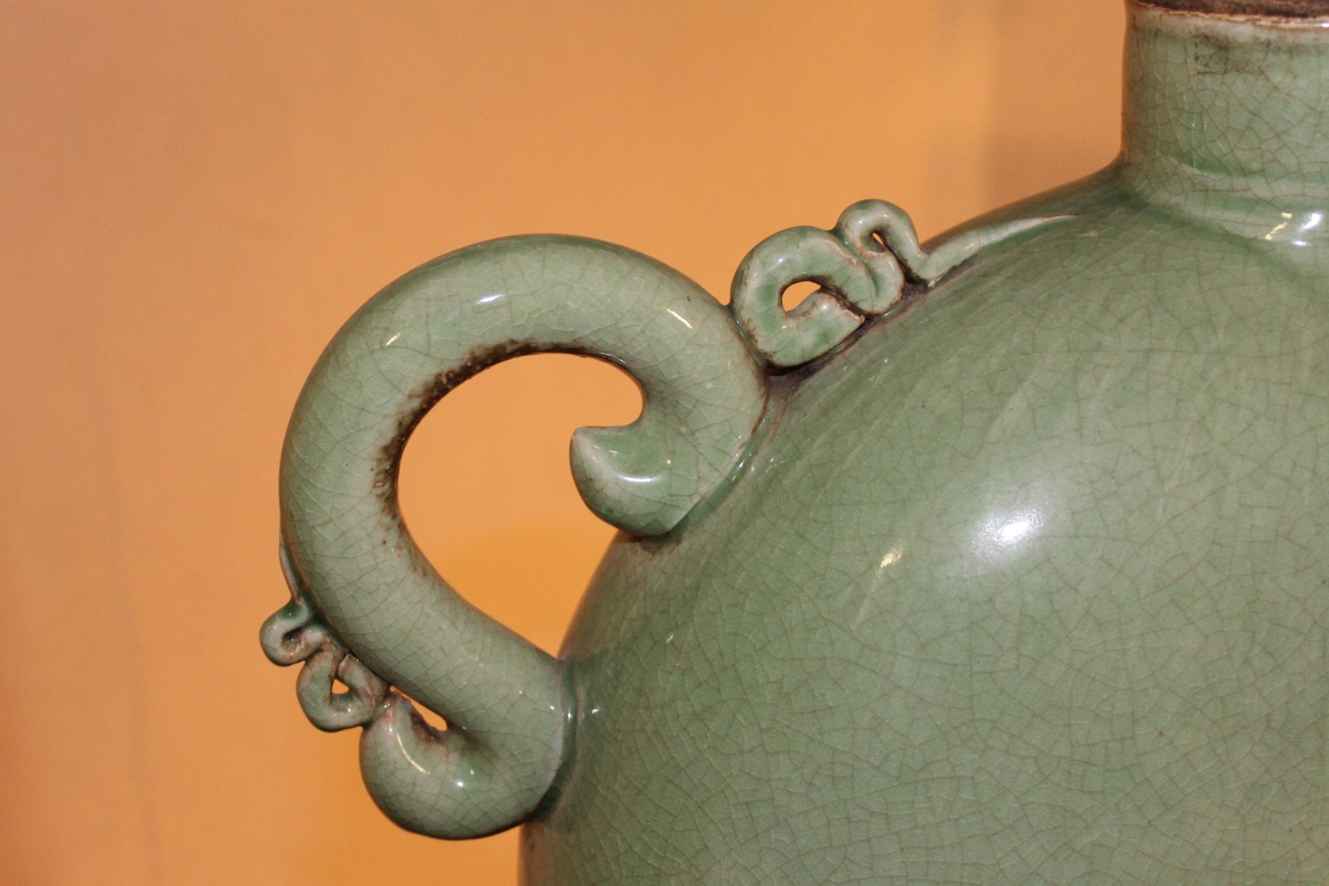 Celadon Green Ceramic Teapot, China, 20th Century For Sale 6