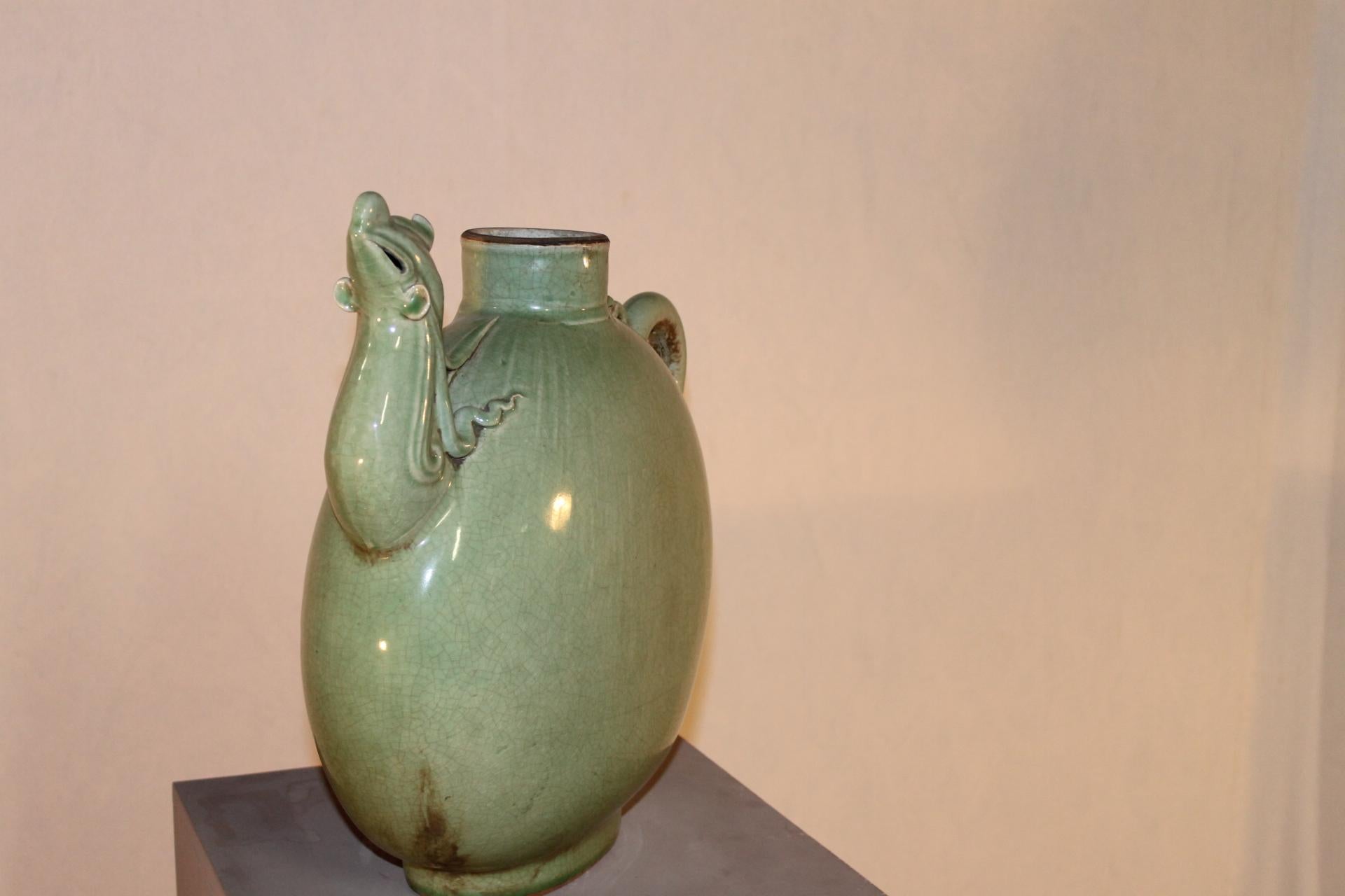 Celadon Green Ceramic Teapot, China, 20th Century For Sale 9